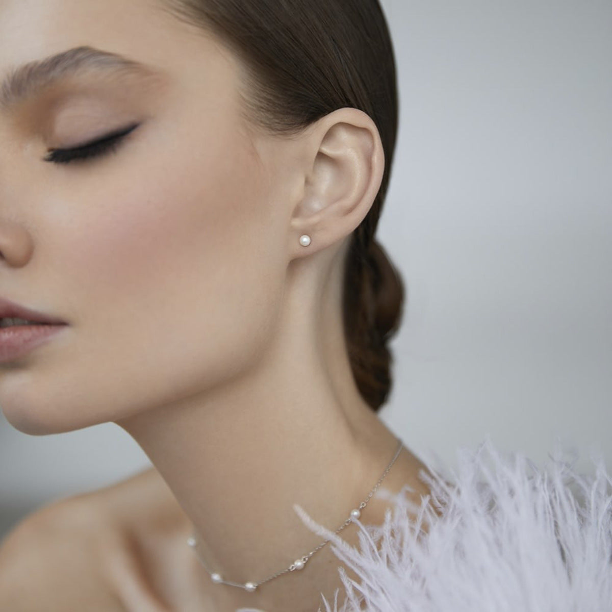Collier Perle Blanche en Argent 925 -Elégance Minimaliste Intemporelle