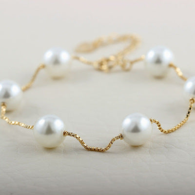 Bracelet Elixir Perles d'Eau Douce Harmonie Dorée