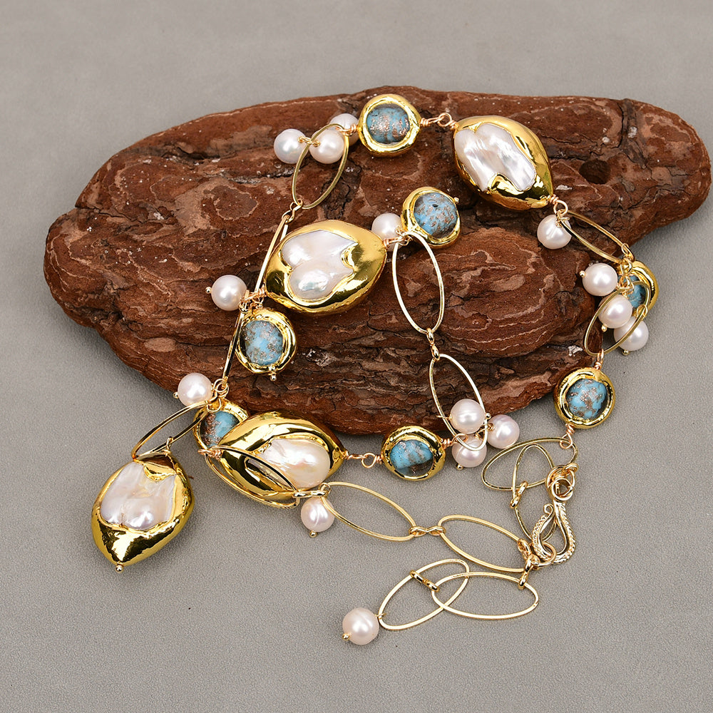Collier Elixir Royal-Perles du Cachemire & Murano Doré Luxe