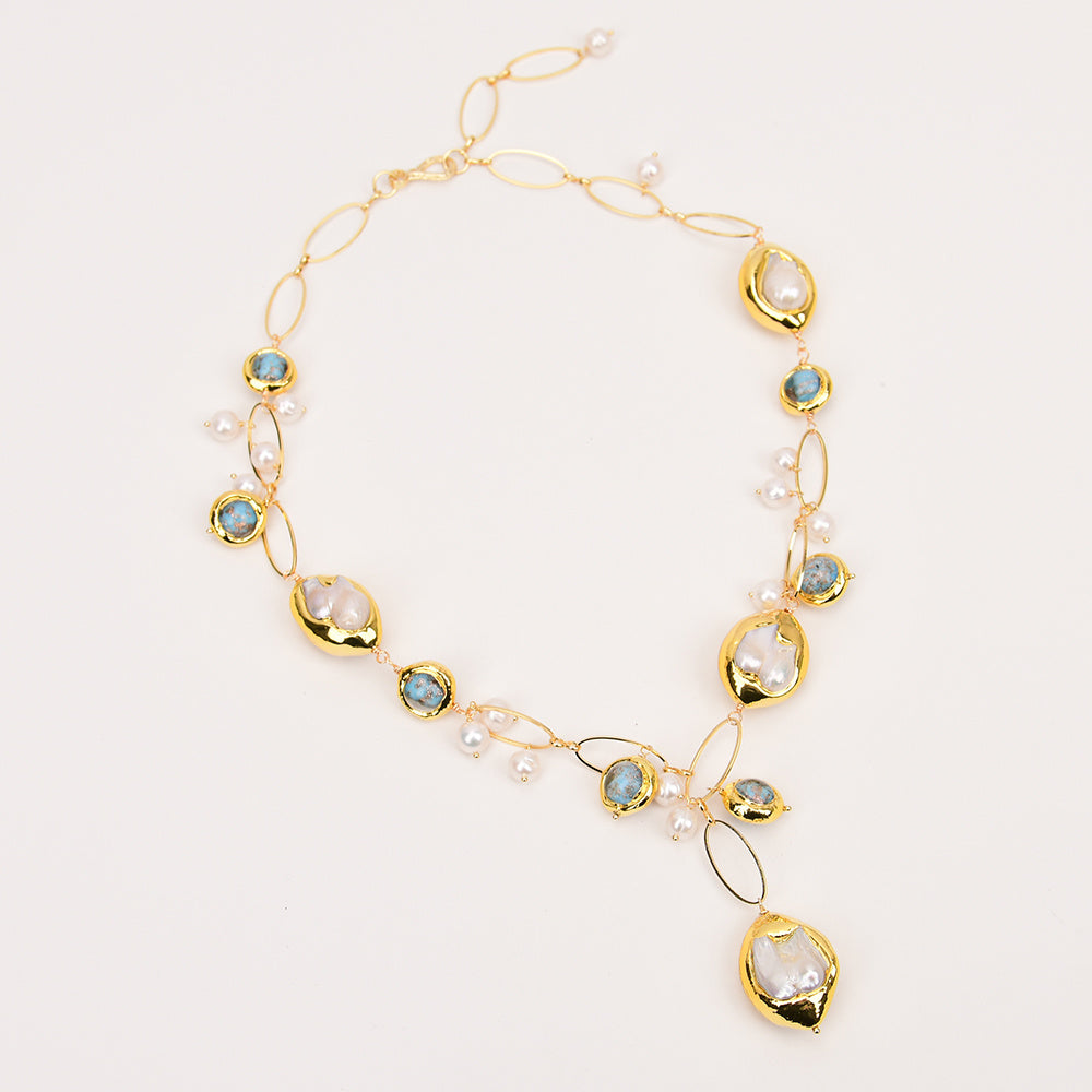 Collier Elixir Royal-Perles du Cachemire & Murano Doré Luxe