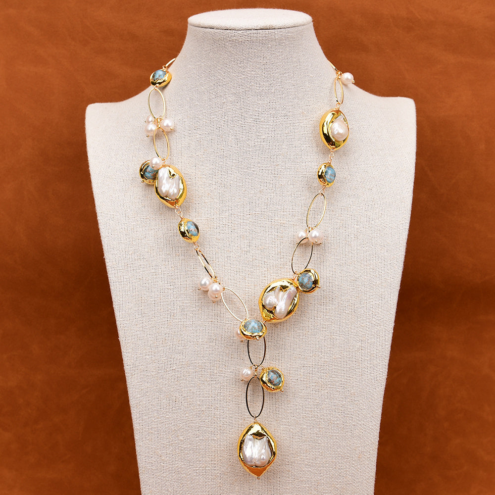 Collier Elixir Royal-Perles du Cachemire & Murano Doré Luxe
