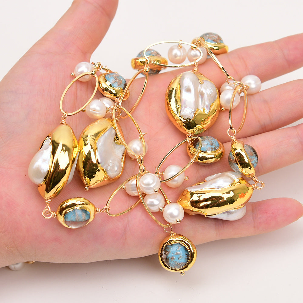 Collier Elixir Royal-Perles du Cachemire & Murano Doré Luxe